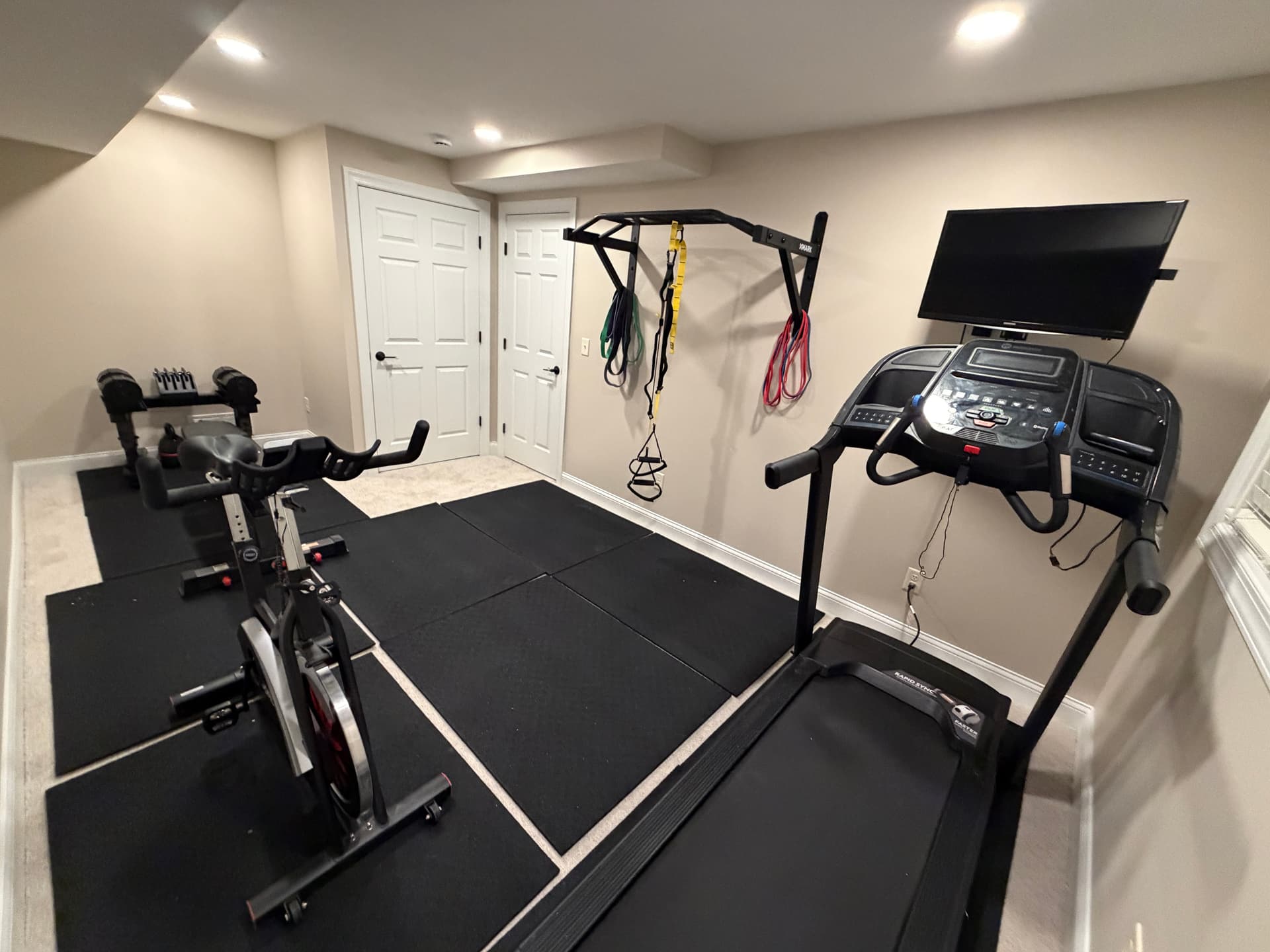 Basement Finished Into a Home Gym and Guest Bedroom image